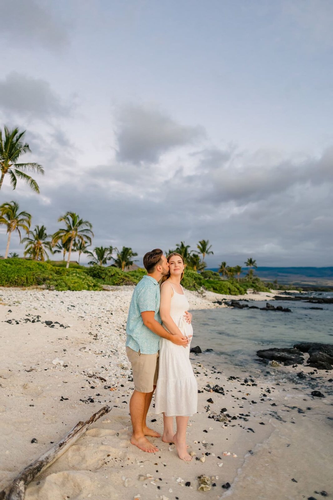 Pregnancy Announcement Hawaii Sunset Beach Photographers Hawaii