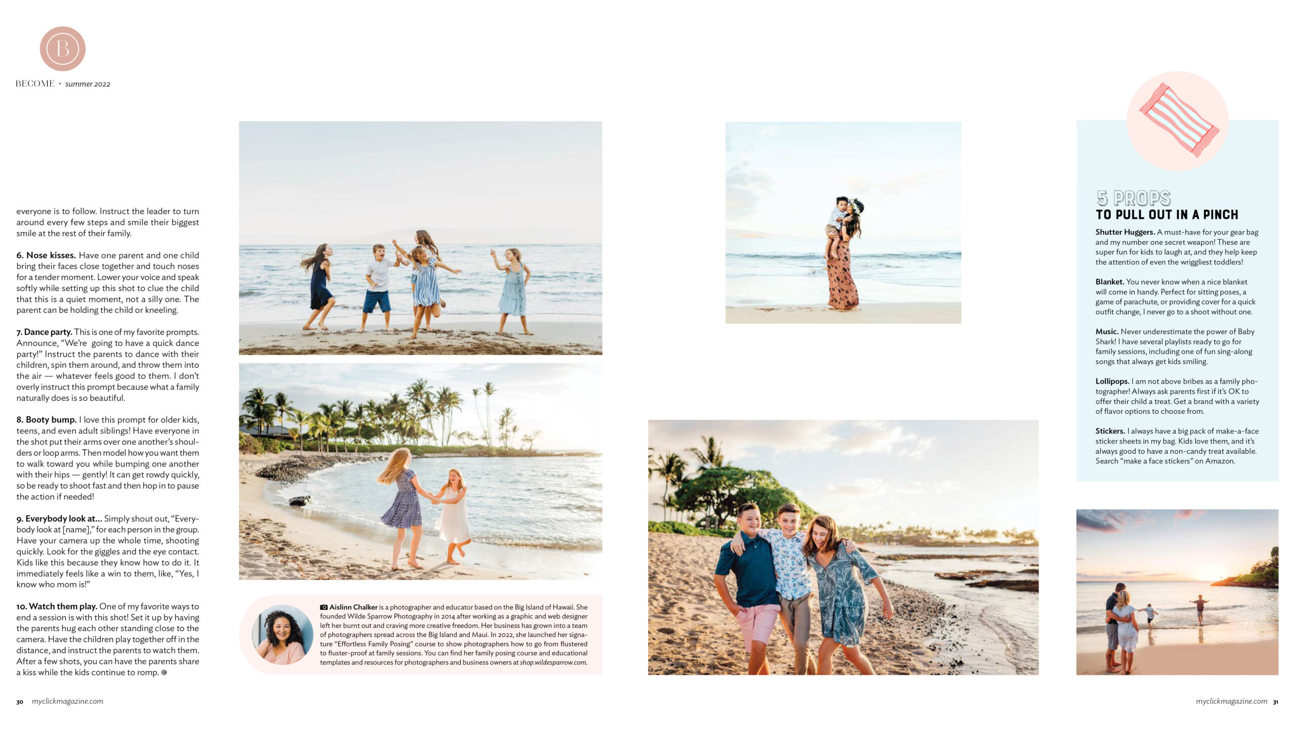 Published Hawaii Family Photographer - Page 2 for Click Magazine Summer 2022